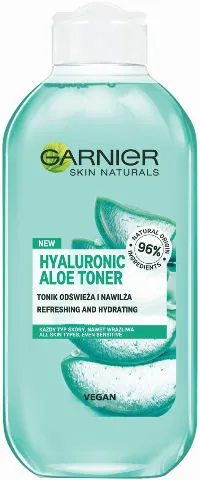 G A R N I E R - SKIN NATURALS <br> מי פנים עם אלוורה וחומצה היאלורונית 200מ"ל