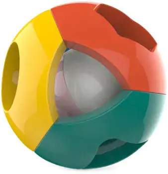 HUANGER - BABY RATTLES <br> כדור משחק מפלסטיק עם רעשן - דגם 1