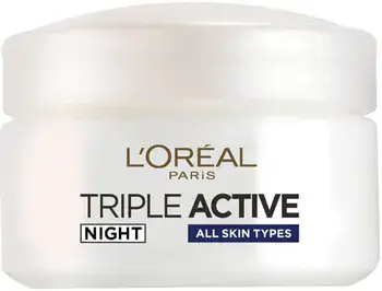 L' O R E A L - TRIPLE ACTIVE <br> קרם לחות ללילה לחידוש מראה העור 24 שעות 50מ"ל