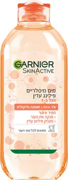 G A R N I E R - MICELLAR GENTLE PEELING WATR <br> מים מיסלריים פילינג עדין הכל ב- 1 400מ"ל